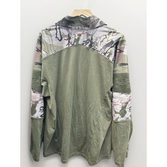 Under Armour Tactical Combat Shirt Men's Large Patch Sleeve 1/4 Zip Green/Camo - Picture 10 of 10